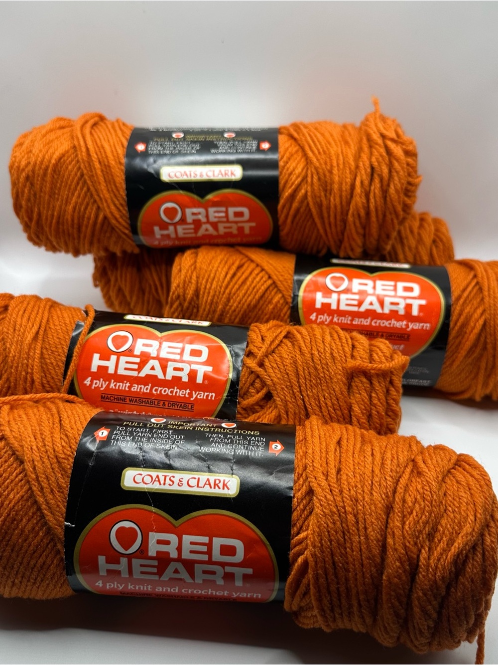 Red Heart by Coats & Clark Orange 4-Ply Knit & Crochet Yarn
